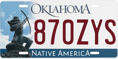 OK license plate 870ZYS