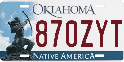 OK license plate 870ZYT