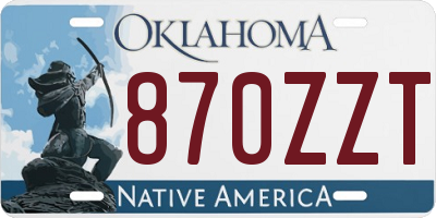 OK license plate 870ZZT