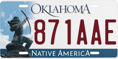 OK license plate 871AAE