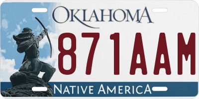 OK license plate 871AAM