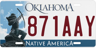 OK license plate 871AAY