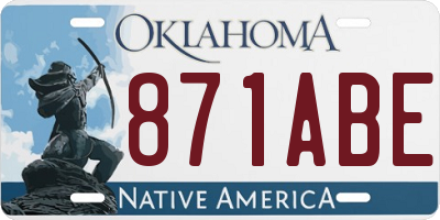 OK license plate 871ABE