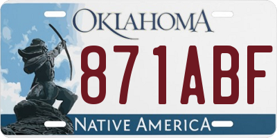 OK license plate 871ABF