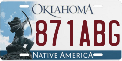 OK license plate 871ABG