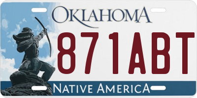 OK license plate 871ABT