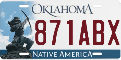 OK license plate 871ABX