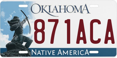 OK license plate 871ACA