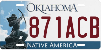 OK license plate 871ACB