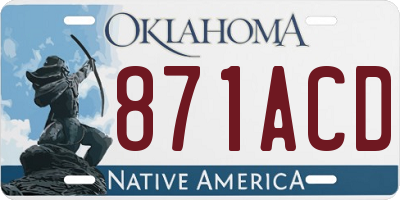 OK license plate 871ACD