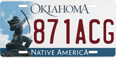 OK license plate 871ACG