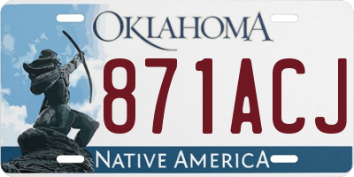 OK license plate 871ACJ
