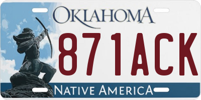 OK license plate 871ACK