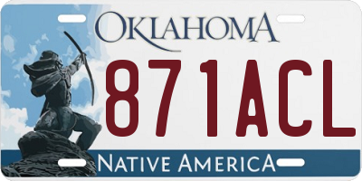 OK license plate 871ACL