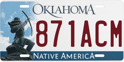 OK license plate 871ACM