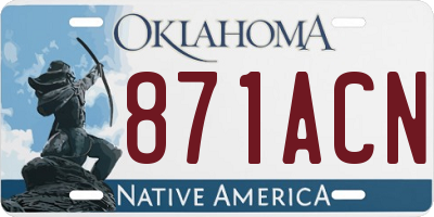 OK license plate 871ACN
