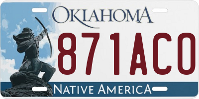 OK license plate 871ACO