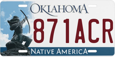 OK license plate 871ACR