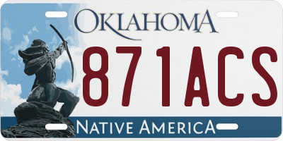 OK license plate 871ACS