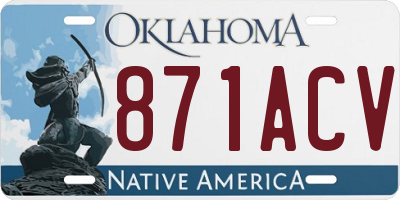 OK license plate 871ACV