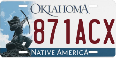 OK license plate 871ACX