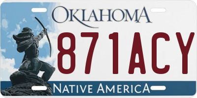 OK license plate 871ACY