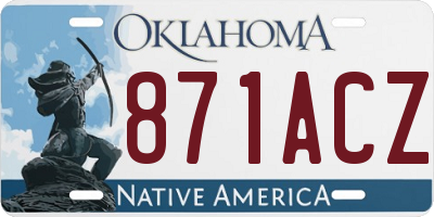 OK license plate 871ACZ