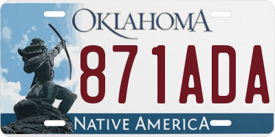 OK license plate 871ADA