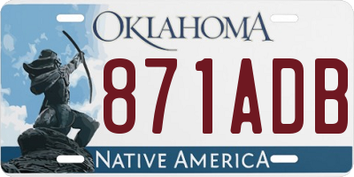 OK license plate 871ADB