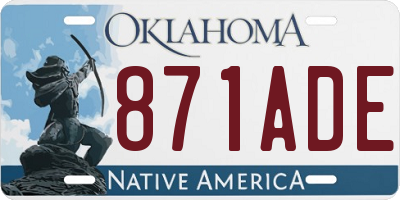 OK license plate 871ADE