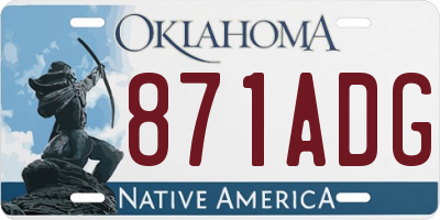 OK license plate 871ADG