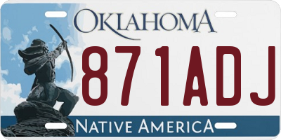 OK license plate 871ADJ