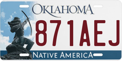 OK license plate 871AEJ