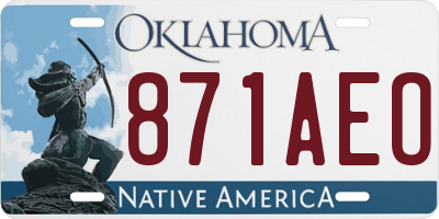OK license plate 871AEO