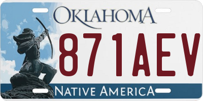 OK license plate 871AEV