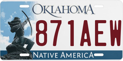 OK license plate 871AEW