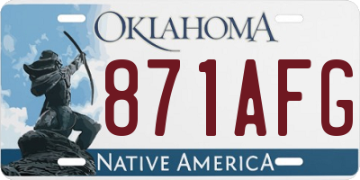 OK license plate 871AFG