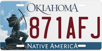 OK license plate 871AFJ