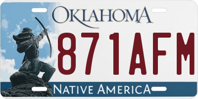 OK license plate 871AFM
