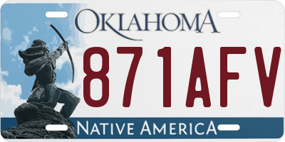OK license plate 871AFV