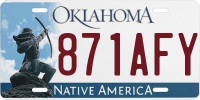 OK license plate 871AFY