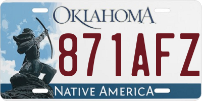 OK license plate 871AFZ