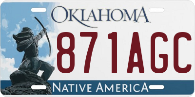 OK license plate 871AGC