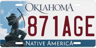 OK license plate 871AGE