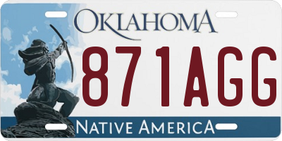 OK license plate 871AGG