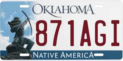 OK license plate 871AGI