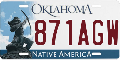 OK license plate 871AGW