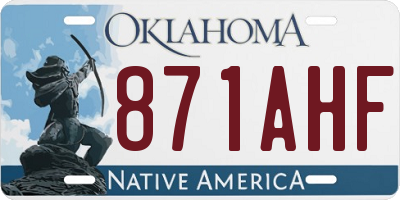 OK license plate 871AHF