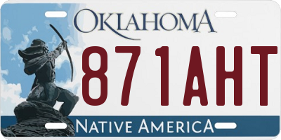 OK license plate 871AHT
