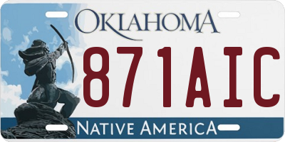 OK license plate 871AIC